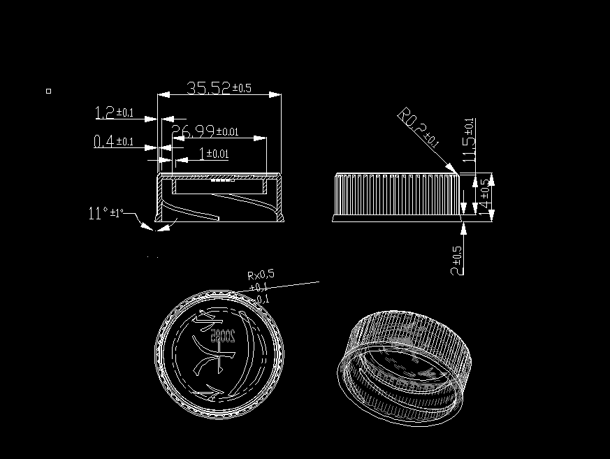 L337-矿泉水瓶盖注塑成型工艺及模具设计