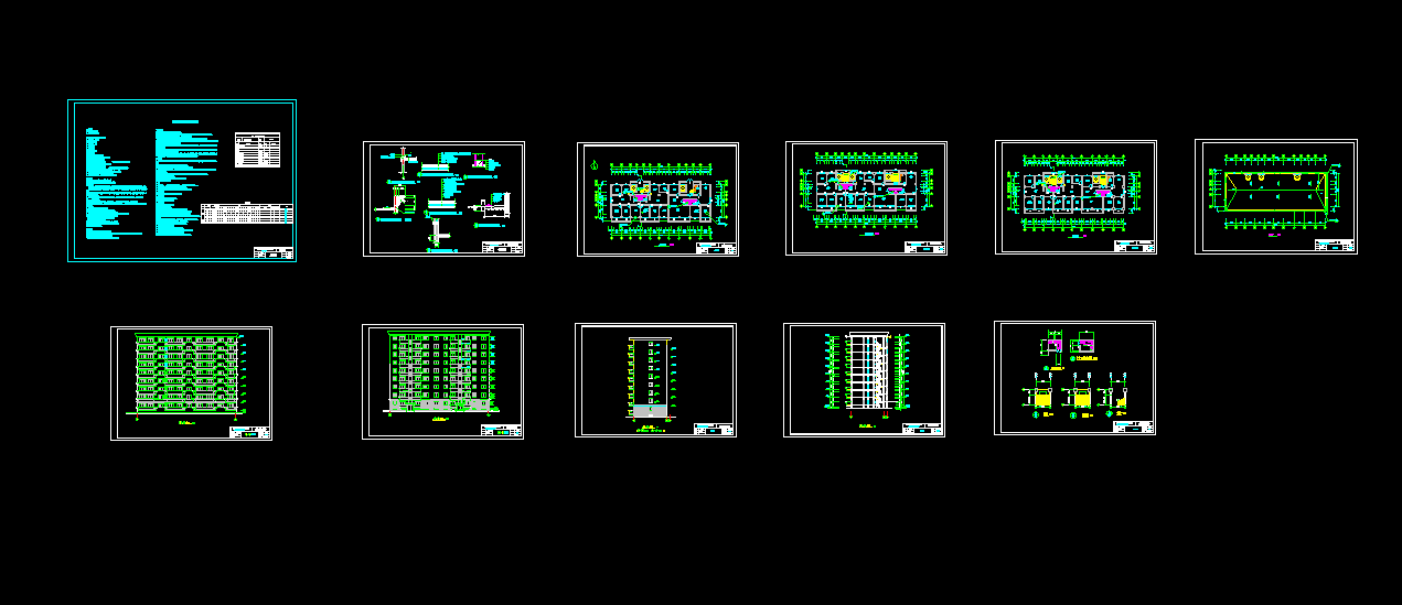 L660-高层框架住宅楼设计-4000平米2单元2户型九层