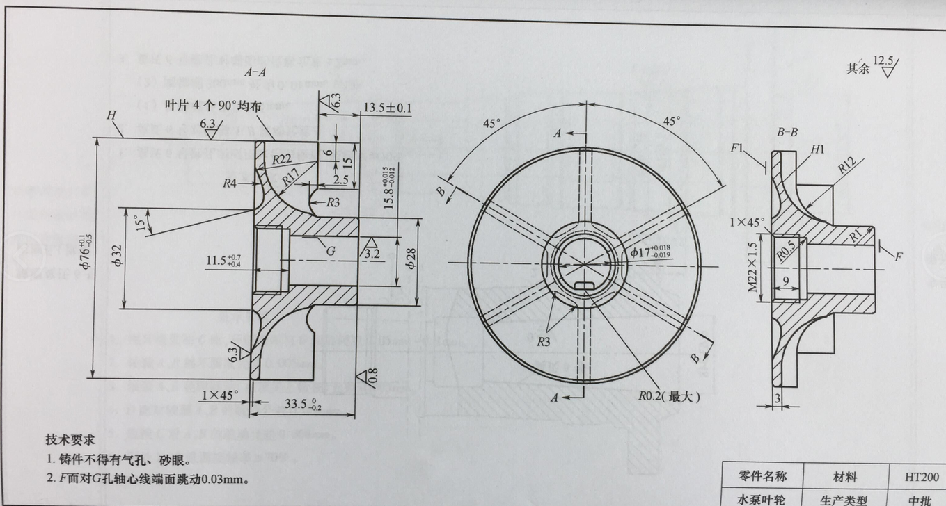 C682-水泵叶轮零件的工艺规程及夹具设计