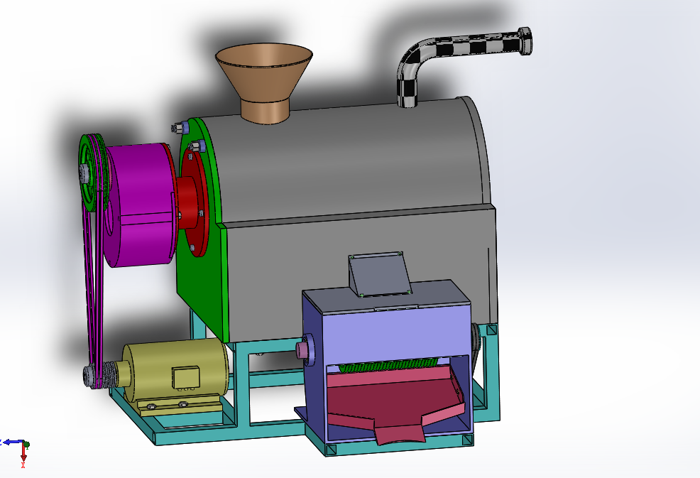 L939-土豆去皮清洗切片一体机结构设计[含SW三维图]
