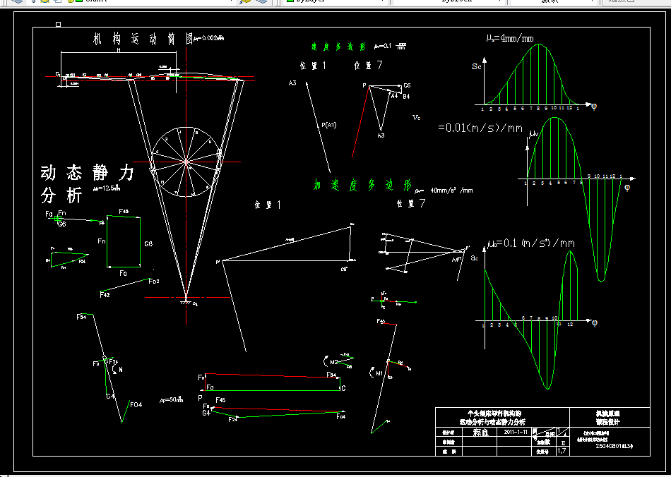 M468机械原理课程设计-牛头刨床机构分析及设计