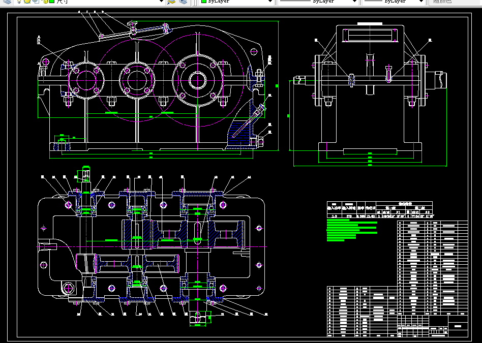 M483-展开式二级斜齿圆柱减速器设计F=2000_v=0.65_D=300