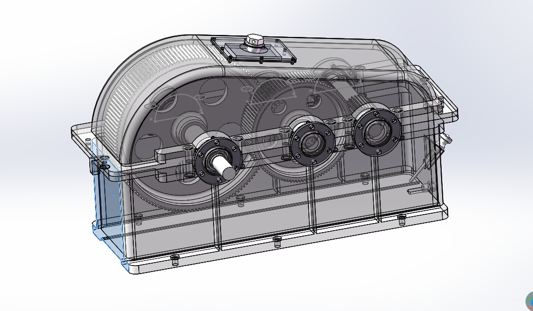 M497-带式运输机用展开式二级圆柱齿轮减速器设计T=850 V=0.75 D=360-含SW三维图
