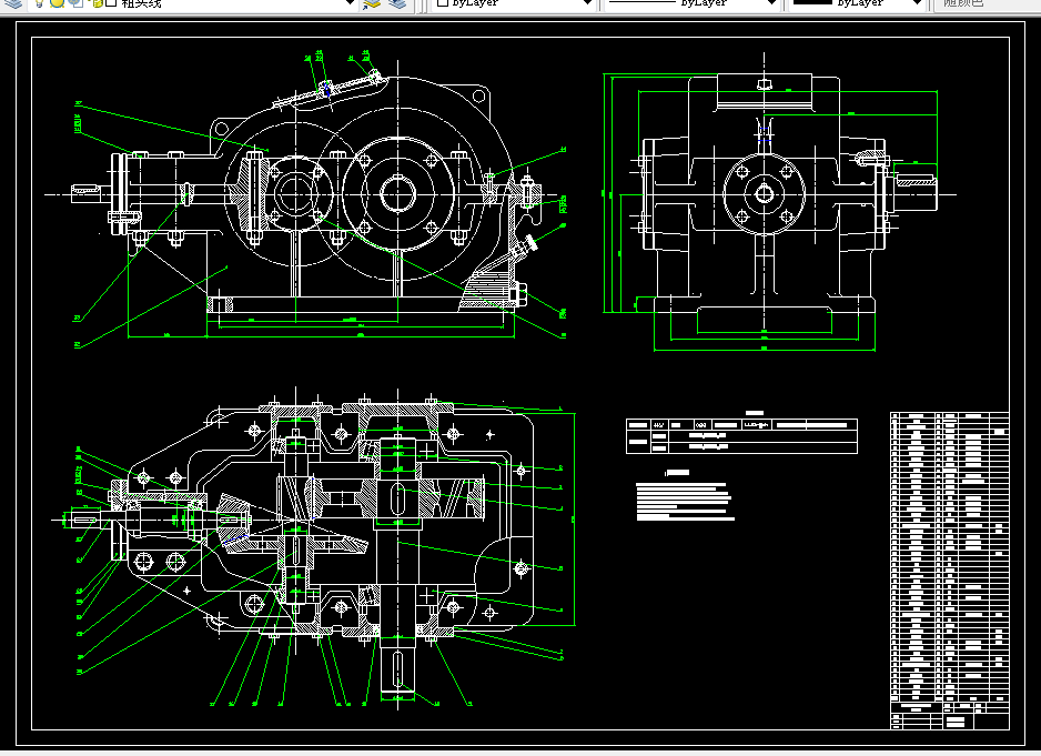 M501-链板式输送机用的圆锥斜齿圆柱齿轮减速器设计F=8000 V=0.37 D=351