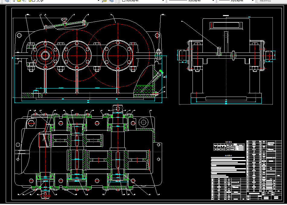M598-展开式二级斜齿圆柱齿轮减速器设计P=4000 n=45