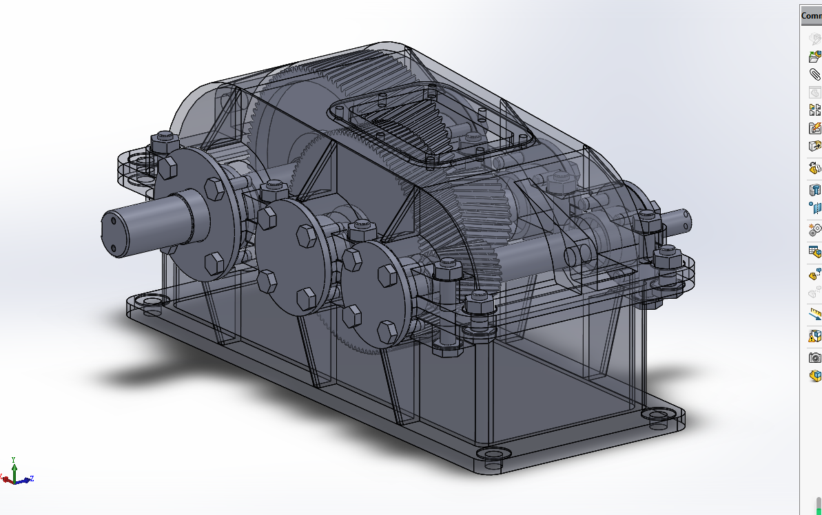 M635-设计用于带式运输机上的V带传动和两级圆柱齿轮减速器T=800 V=0.8 D=360[含SW三维图]