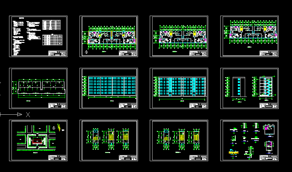 M696-六层小区住宅楼设计-3487平米-2单元1户型