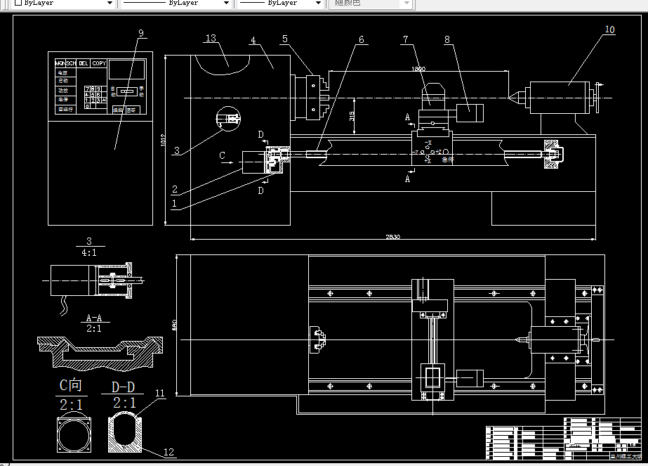 M947-φ630mm的数控车床总体设计及六角回转刀架设计