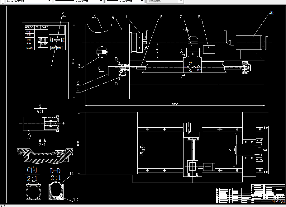 M949-φ630mm的数控车床总体设计及液压尾座设计
