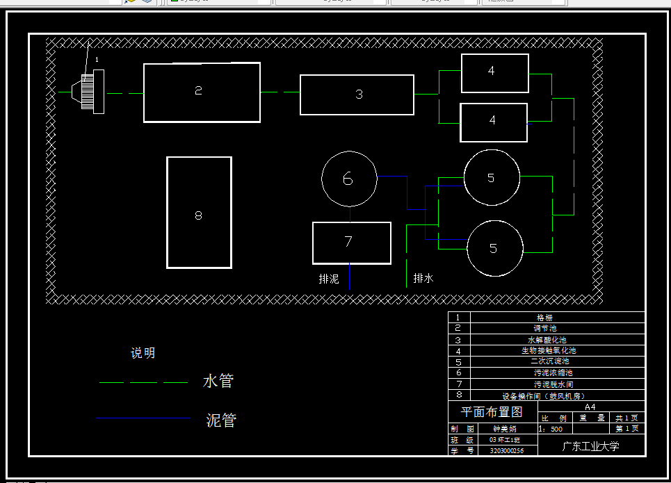 D567-1000吨每天的校园生活污水处理工程初步设计