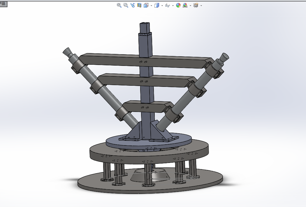 Q129-旋架式加速度过载模拟实验台结构设计与分析[含SW三维图]