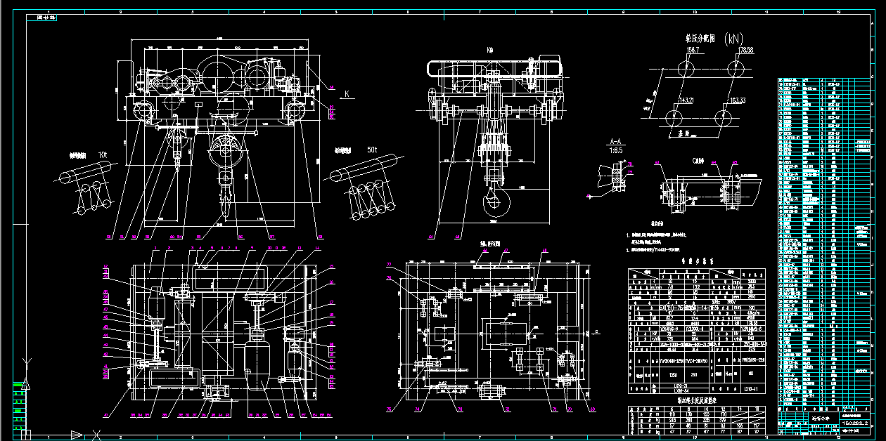 R032-50-10T桥式起重机总体方案及起升装置的设计