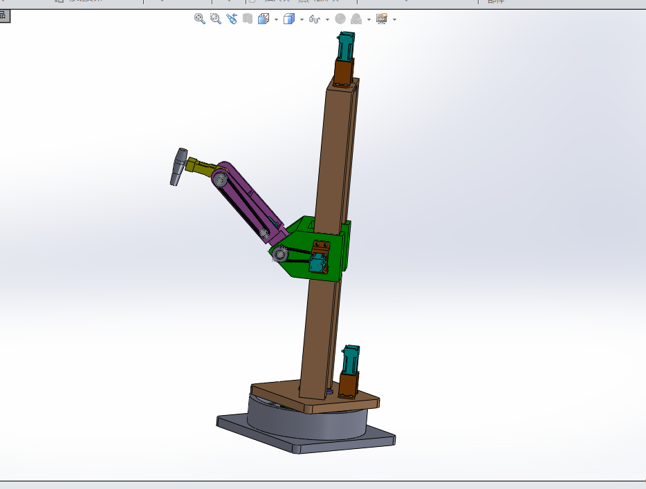 D808-四自由度船用焊接机械手设计与仿真[含SW三维图]