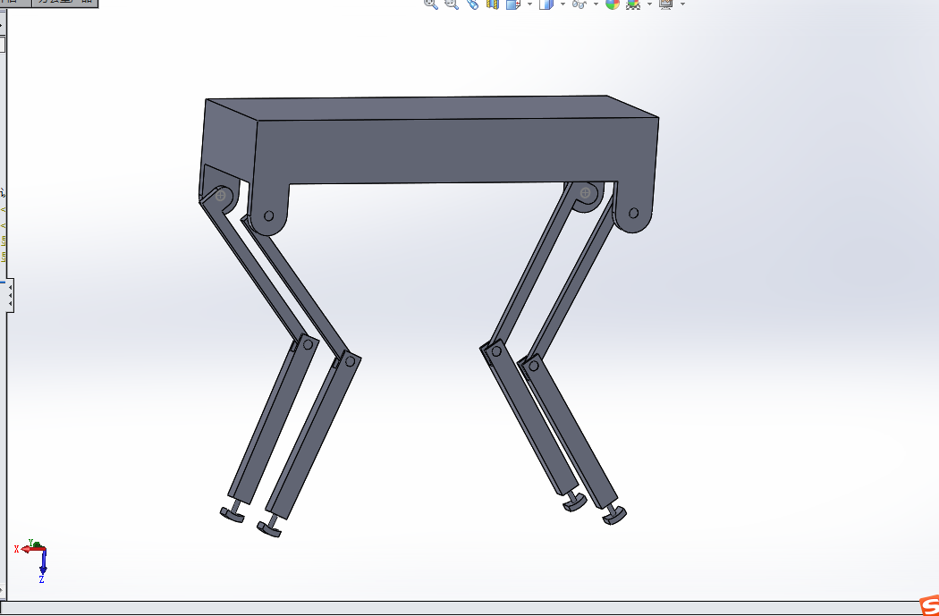 D810-四足机器人walk步态仿真[含SW三维图]
