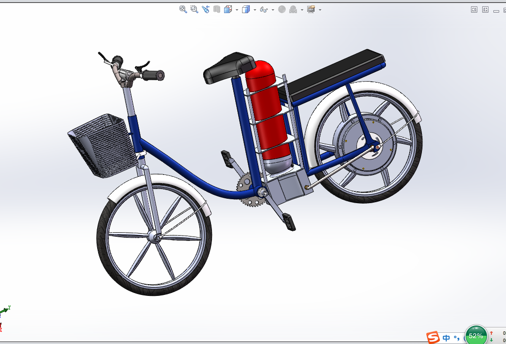 D816-压缩空气动力自行车的设计[含SW三维图]