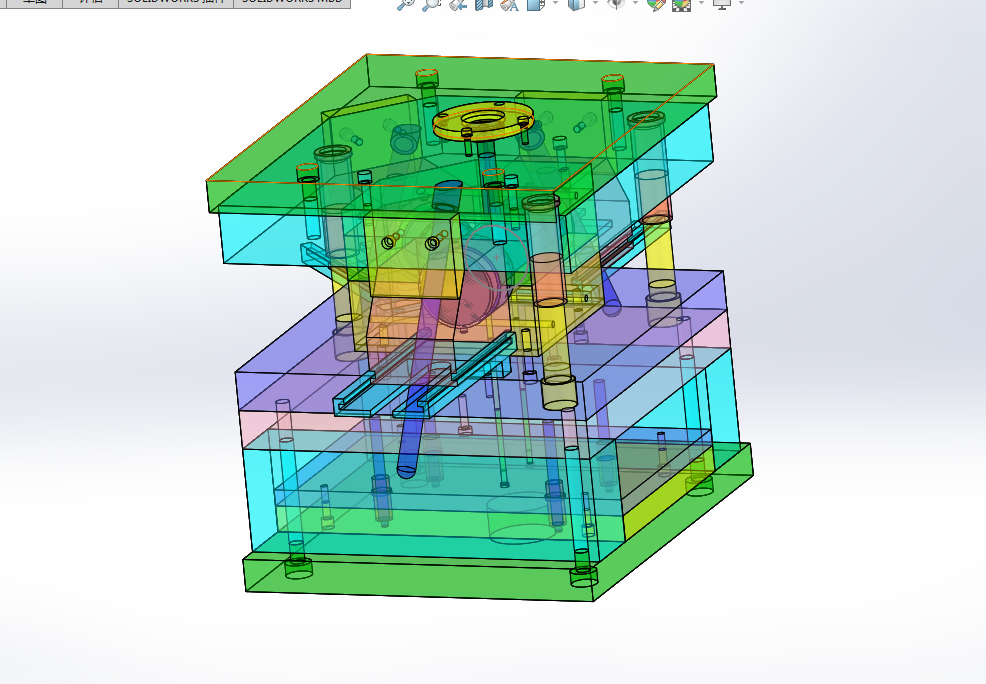 E438-斜三通注塑模设计[含SW三维图]