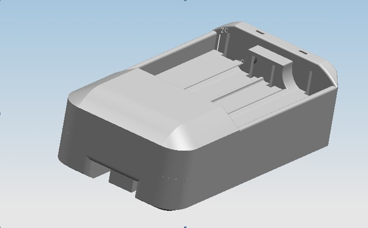 E460-5号电池充电器外壳底座注塑模设计[含SW三维图]