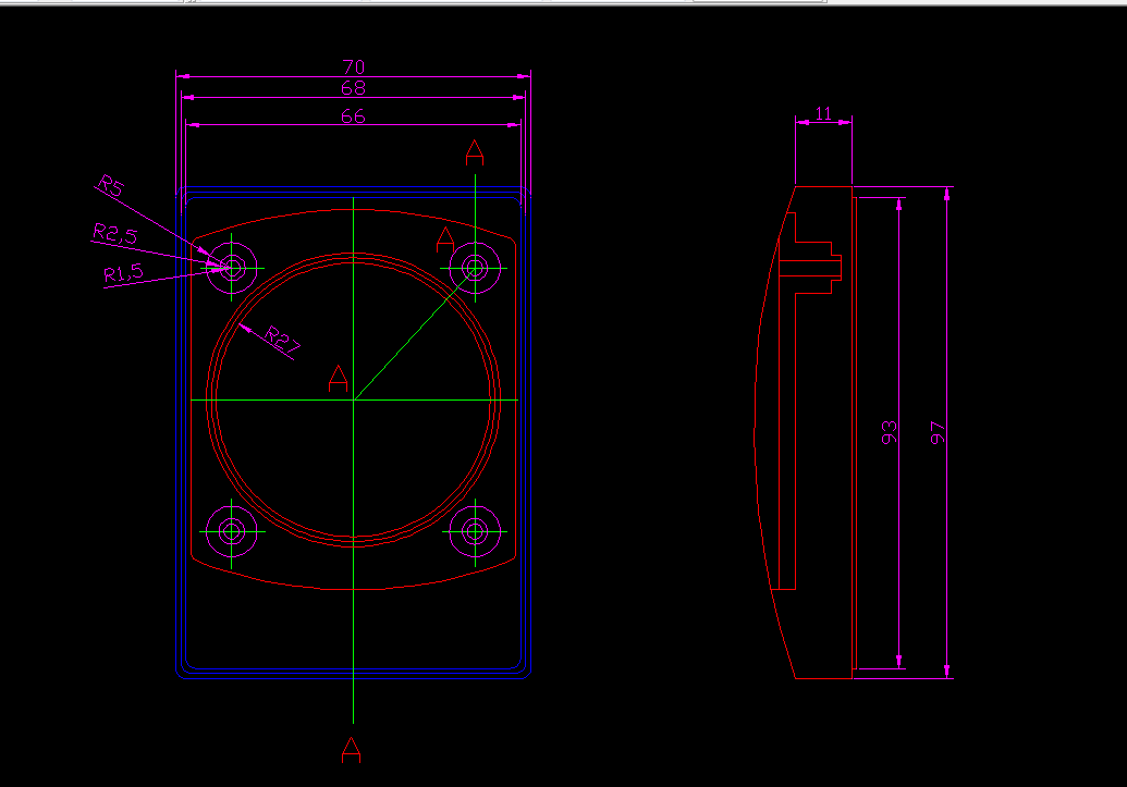 F103-家用迷你音响上壳模具设计