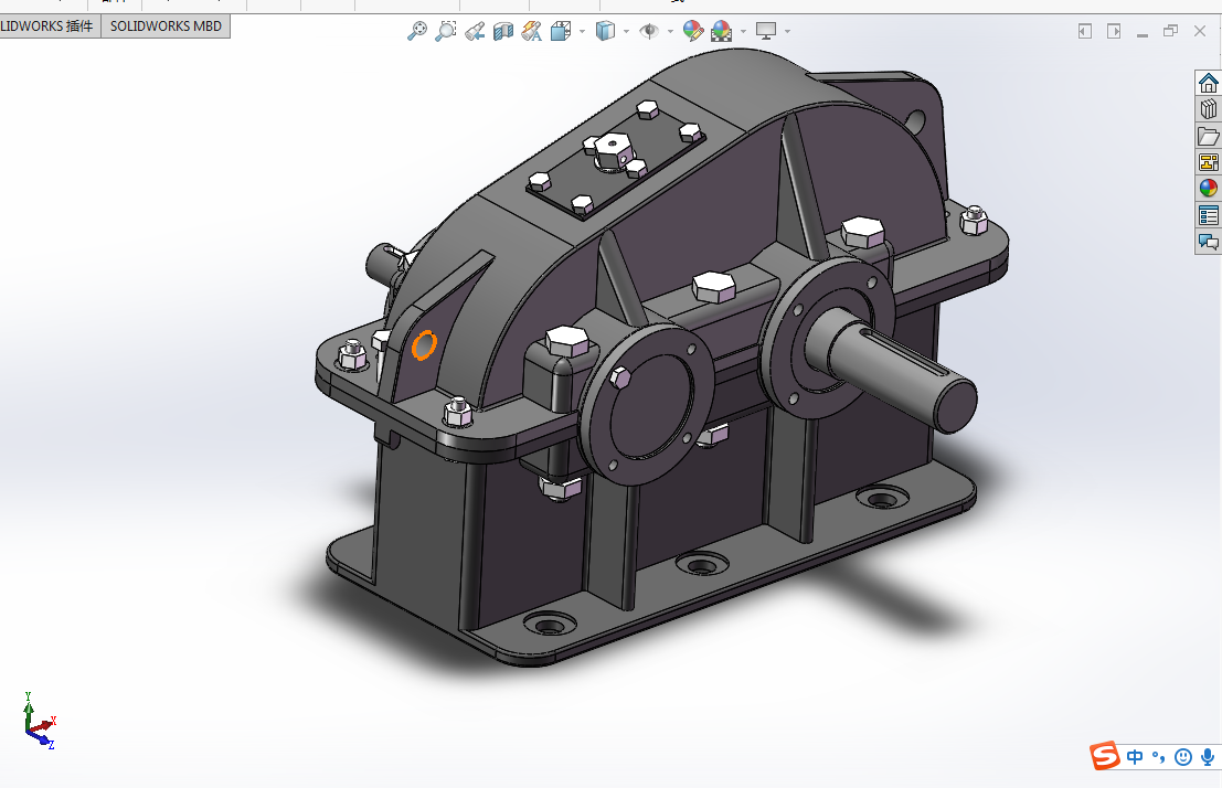 F249-一级圆弧齿轮减速器设计及应力分析研究[含SW三维图]