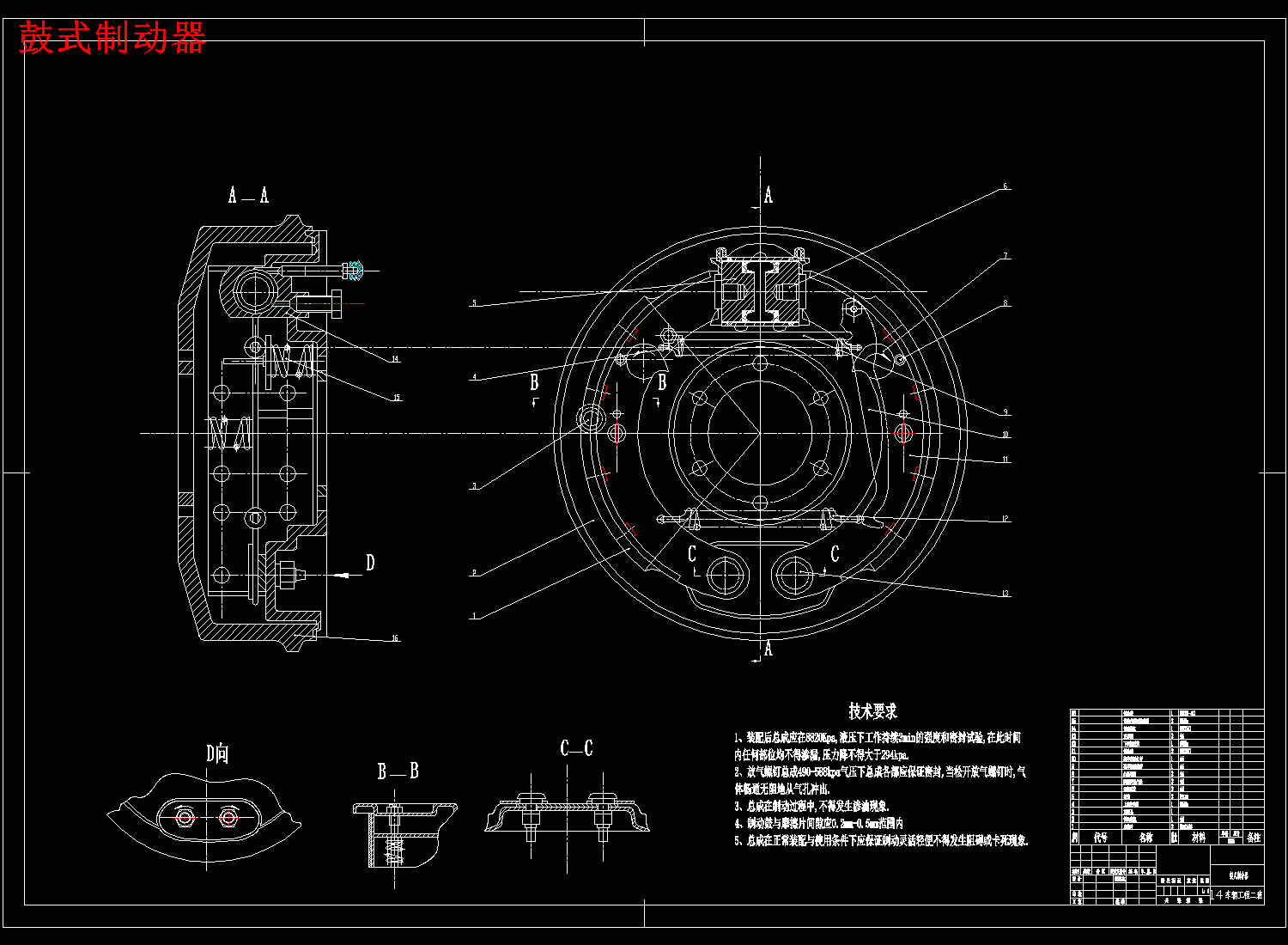 F520-东风EQ1090E型货车制动系统及鼓式制动器总成的设计