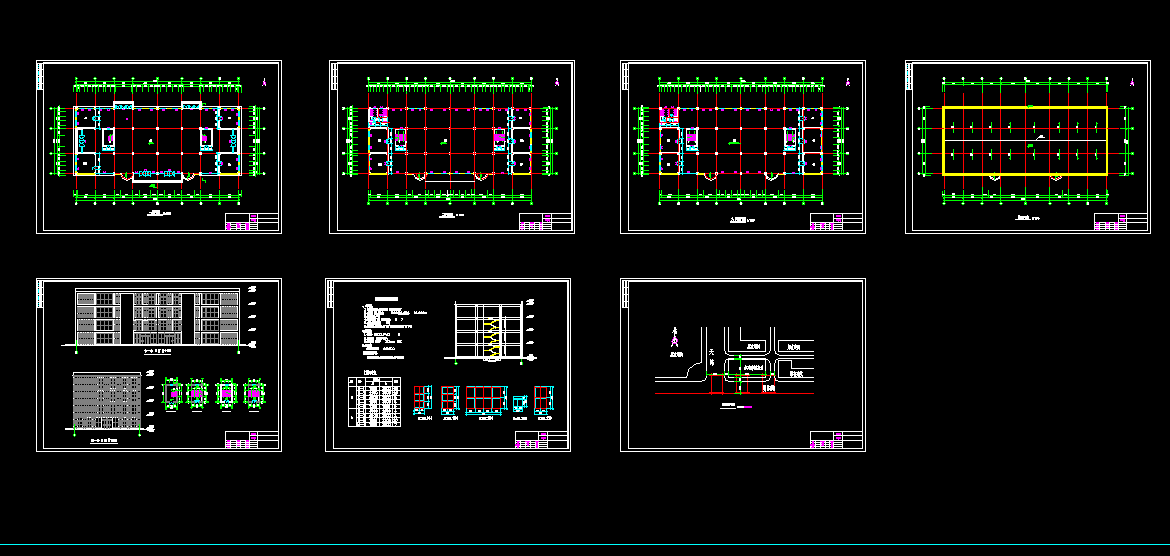 U044-某四层框架结构商场设计5000平米含施工组织设计