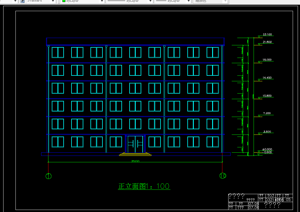 U183-六层框架办公楼设计3100平米