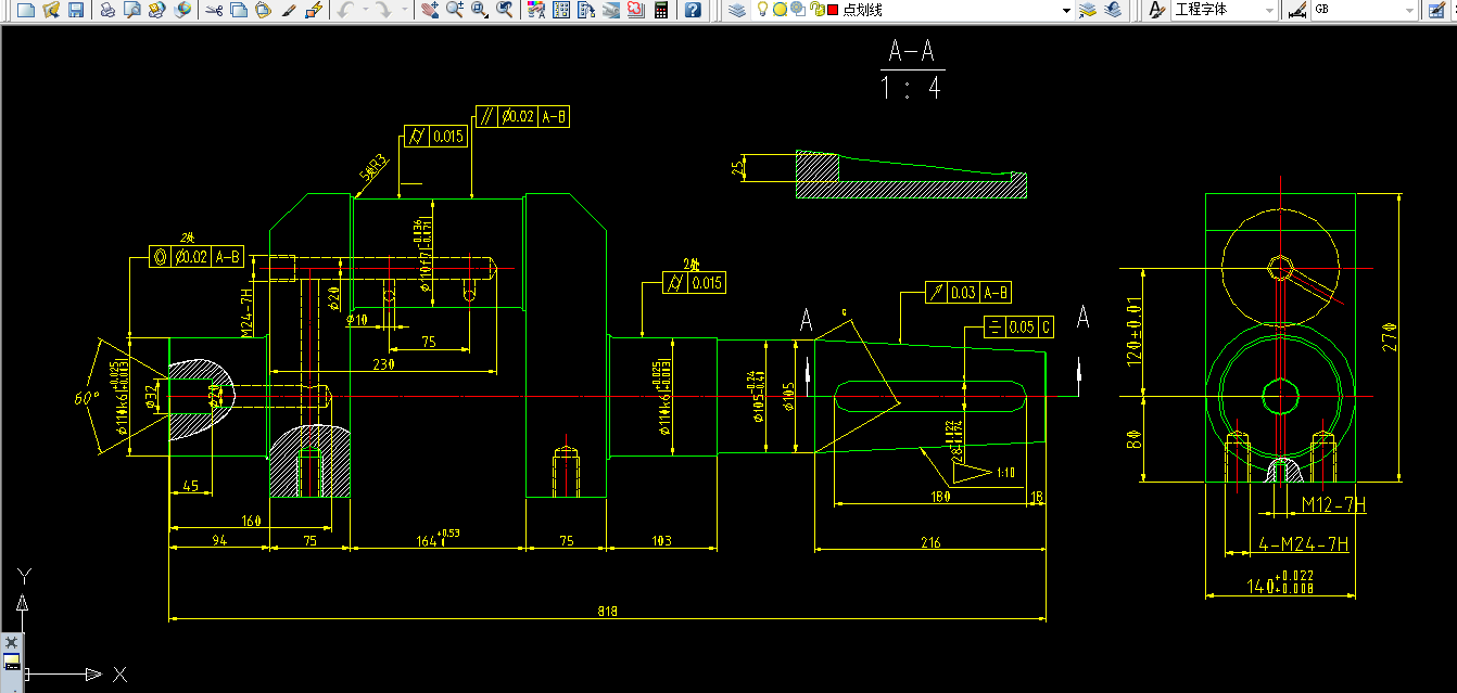 V149-单拐曲轴加工工艺及钻4-φ22孔及车曲轴颈夹具设计