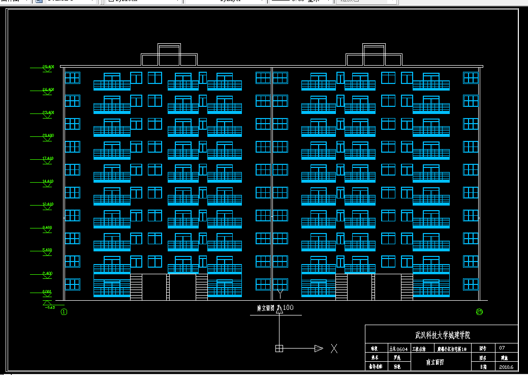 V258-武汉市某十层小区住宅楼设计【二单元一户型】