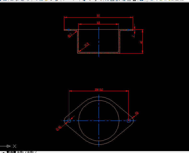 W102-端盖的落料、拉深、冲孔复合模设计-长116