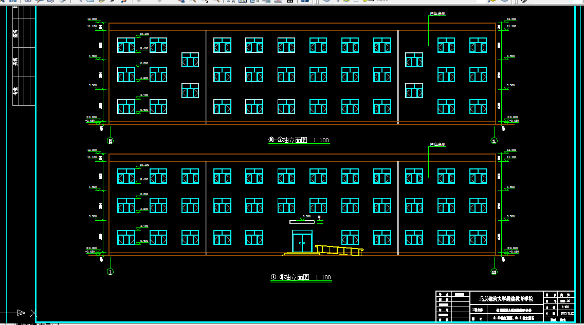 W249-三层框架宿舍楼设计-2100平米