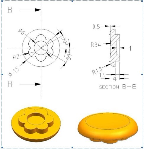 R735-花朵盖注塑模具设计