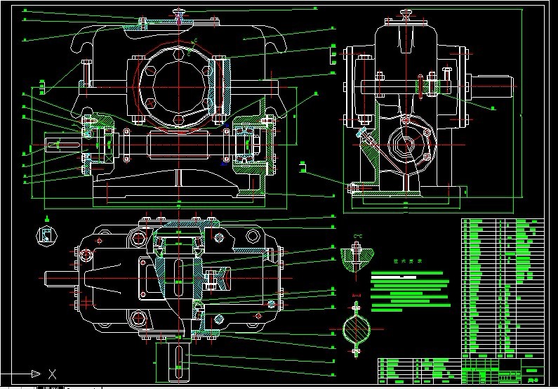 R761-基于ug的涡轮蜗杆减速器设计一级F=2300，V=1.0，D=390