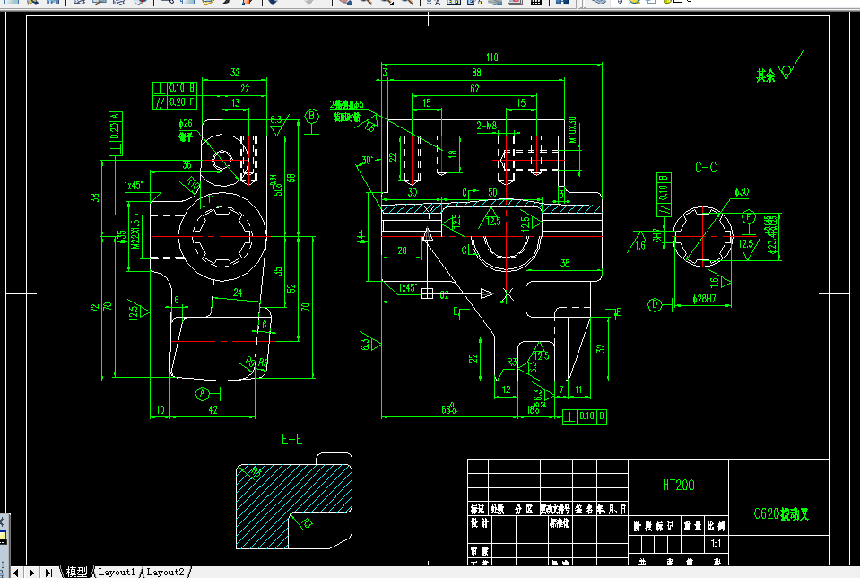 W737-C620拨动叉工艺规程及铣槽的工装夹具设计