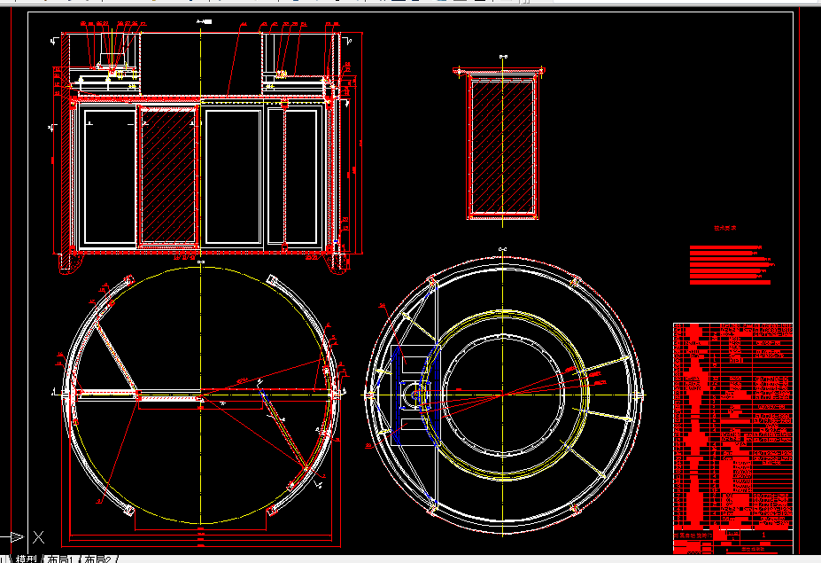 W741-两翼自动旋转门设计