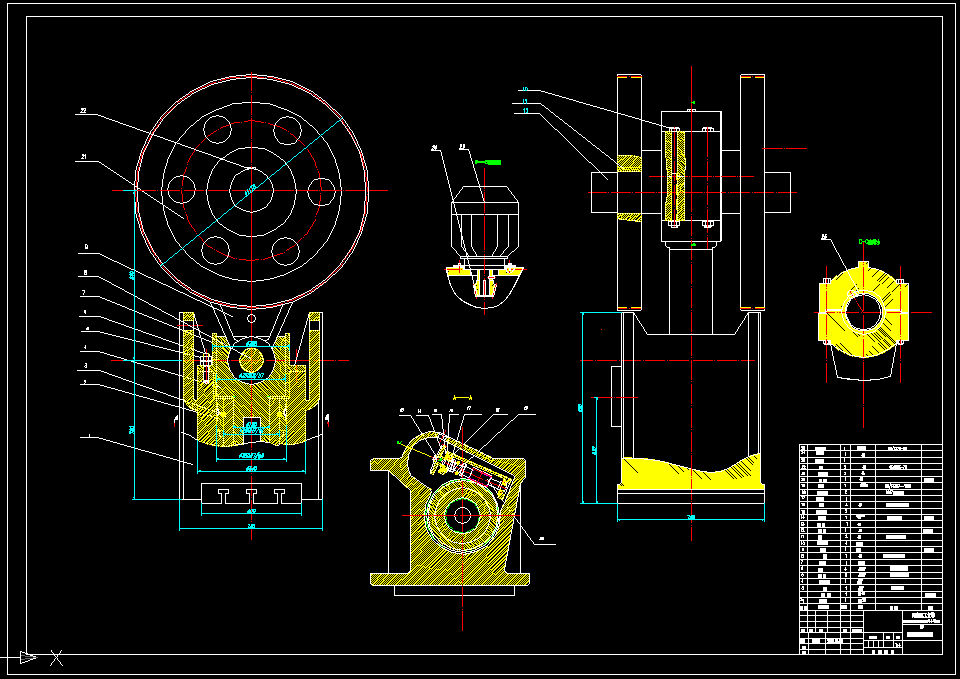 W757-曲柄压力机曲柄滑块工作机构设计