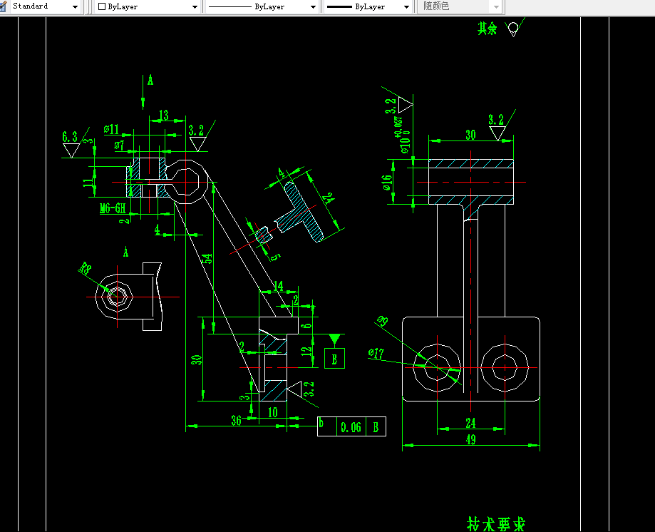 S581-托架零件的工艺规程及钻M6螺纹孔的夹具设计