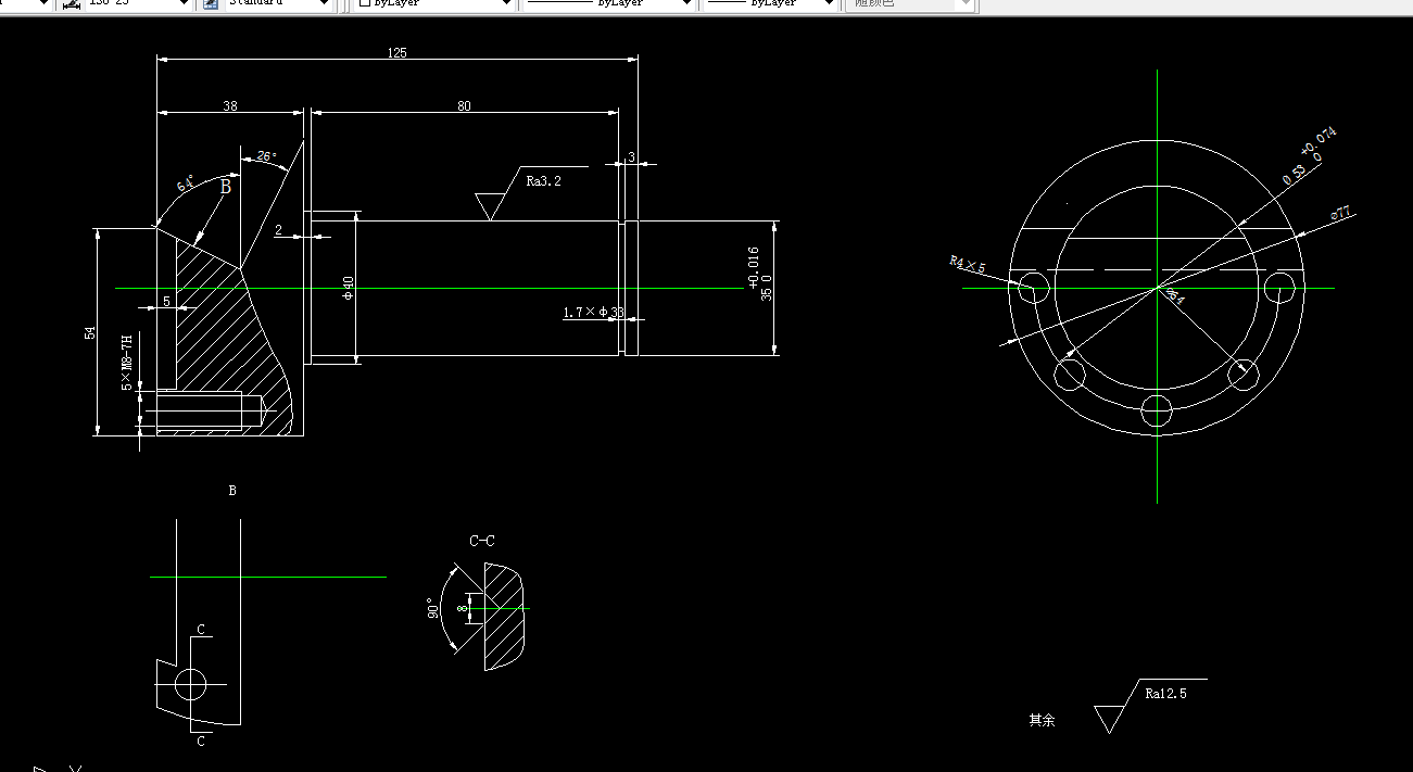 S642-制定芯轴零件的加工工艺，设计铣V形槽的铣床夹具