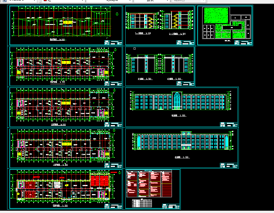 T064-贵阳市某四层框架中学教学楼结构及施工组织设计-7千平米