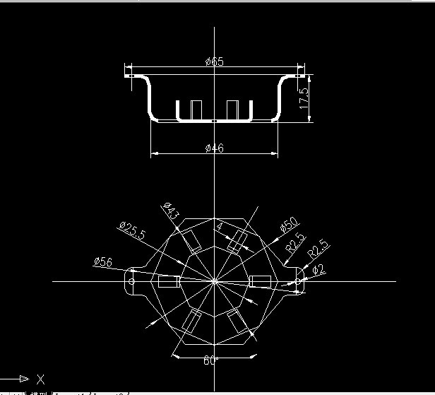 R599-通风罩端盖落料、冲孔、切口、弯曲复合模设计-长65