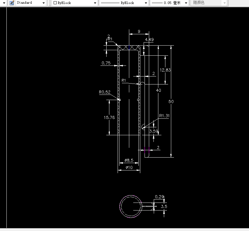 T522-圆珠笔笔盖的模具设计