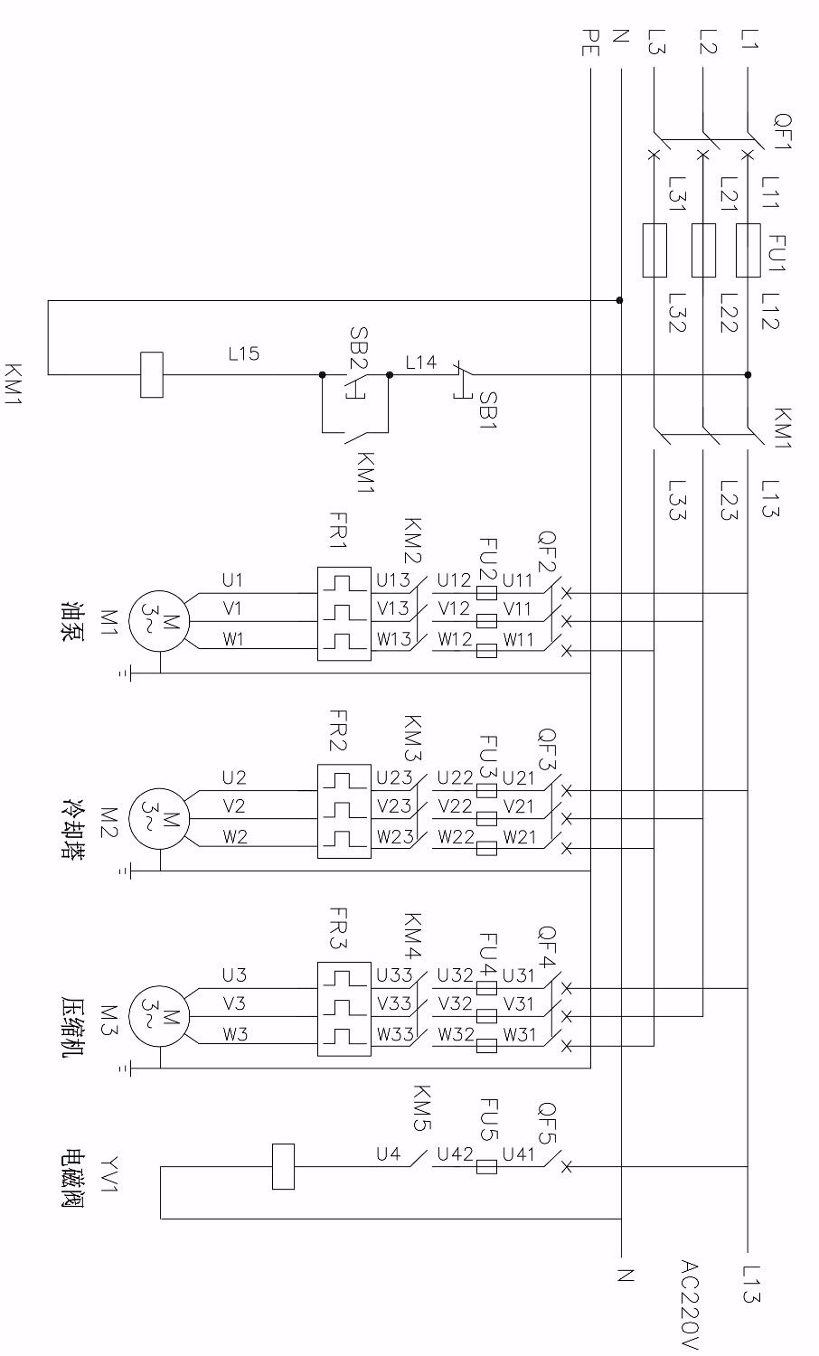 DY689-继电器-接触器控制工业用空调电气控制系统设计