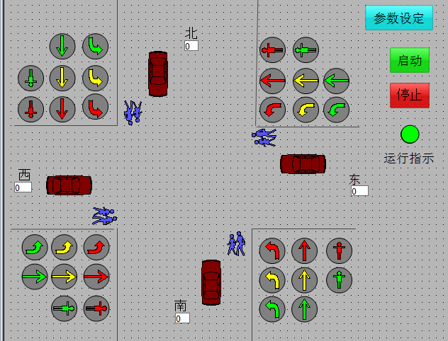 DY698-基于S7-1200 PLC及Wincc组态的路口交通指挥系统设计