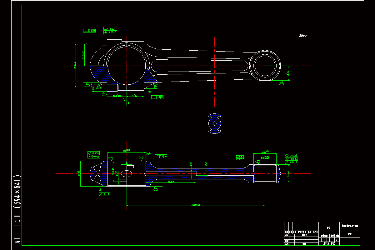 JJ090-连杆零件加工工艺及镗小头孔直径Φ48孔夹具设计-气动夹具【孔距330】