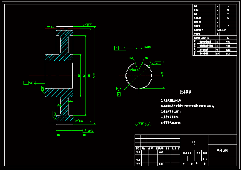 JJ521-中心齿轮加工工艺及铣Φ75左端面夹具设计
