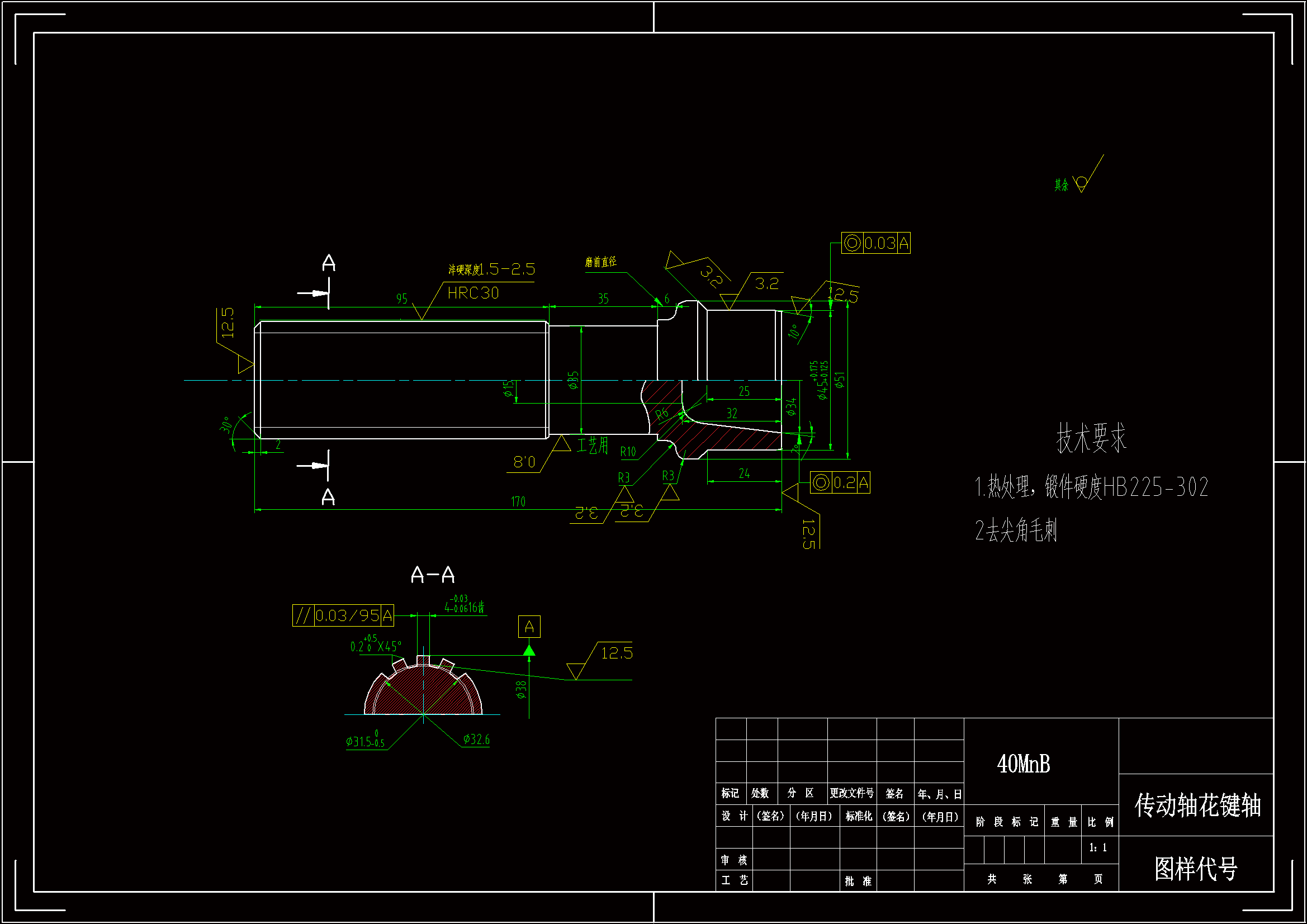 JJ637-传动轴花键轴工艺规程及车外圆夹具设计