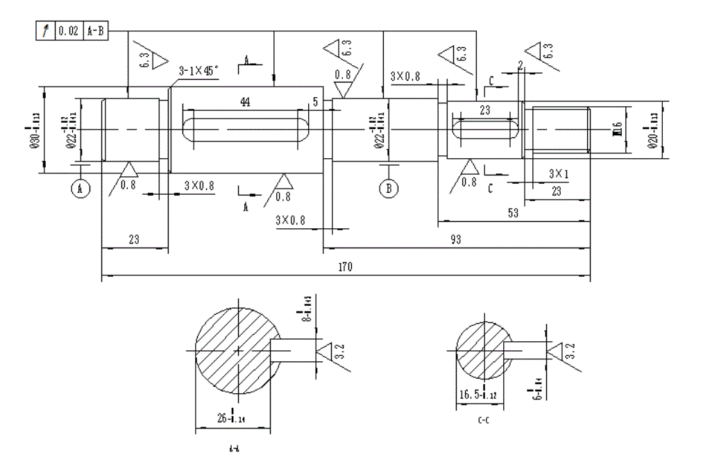 K1924-输出轴加工工艺及铣键槽夹具设计[长170]