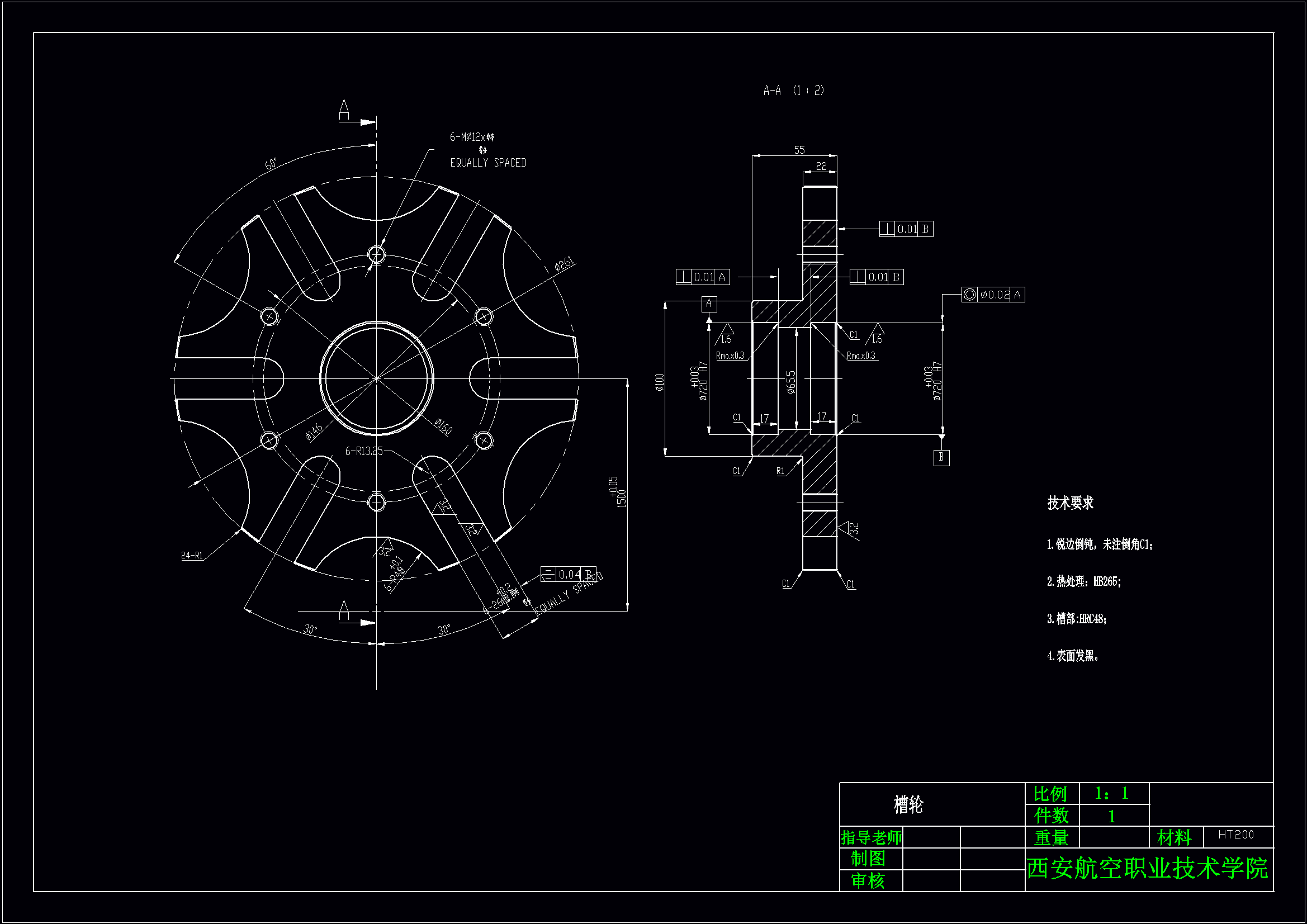 JJ860-槽轮机械加工工艺规程及钻6-M12孔夹具设计
