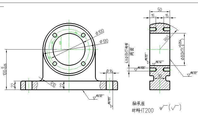K1784B-轴承座机械加工工艺规程及钻4-Φ8孔夹具设计