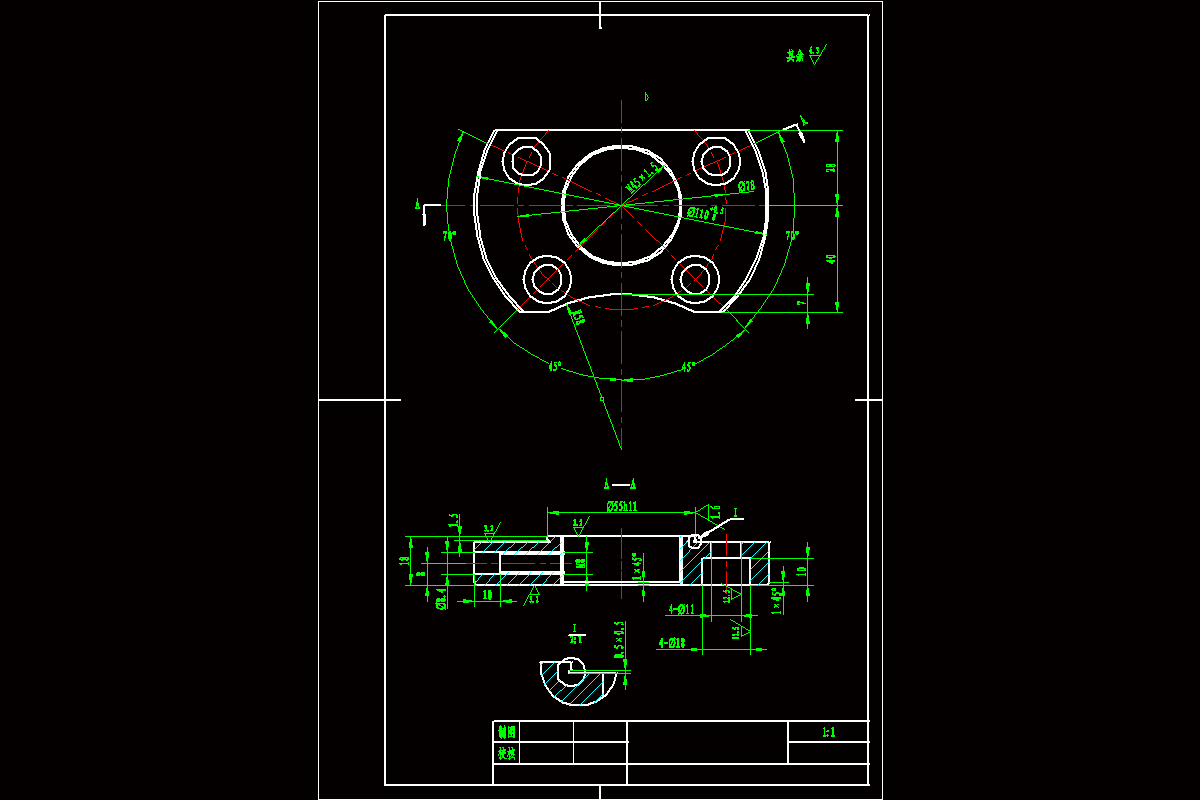 JJ223-法兰盘的工艺规程及钻M8螺纹孔夹具设计[含工艺流程图]