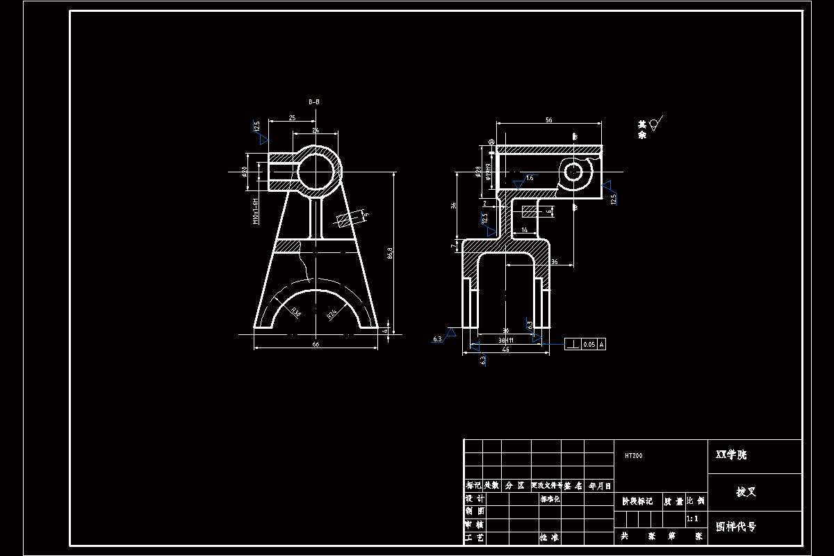 M6884-拨叉加工工艺及钻M10孔夹具设计[气动夹具]
